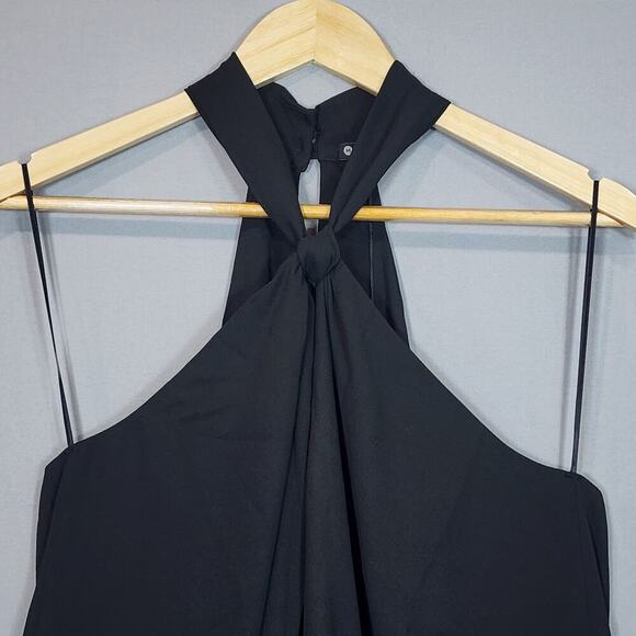 Revolve Krisa Twisted Halter Mini Dress Black - Woman's SZ M - NWT - Picture 2 of 6